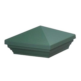 Myard PNP 115445G Screw-Free Universal Fence Pyramid Top Cap fits Post 4 x 4 Inches (Actual Post Size 3.5 x 3.5) (Qty 5, Green)