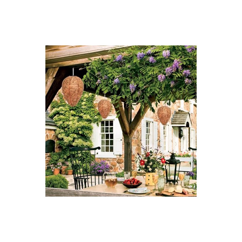 DECYOOL 6 Pack Paper Wasp Nest Decoy Hanging Wasp Nest