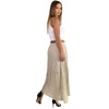 Mississhop Long Cotton Skirt with Lace & Belt, beige, Unit