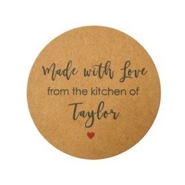 CUSTOMIZE WITH YOUR OWN TEXT, from the Kitchen of Canning Labels, Wedding, Baby Shower, Christmas, Gifts, Holiday, Favors, Made With Love, Homemade With Love, Kraft Brown