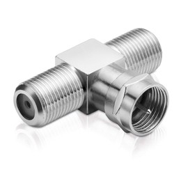conecto Satellite T-piece 1 x F-plug to 2 x F-socket, T-splitter for satellite cabling