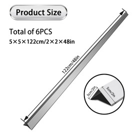 Aluminum Alloy Metal Corner Protector 6PCS Wall Corner Protector 2x2x48 inches Corner Guards Decoration for Walls Silver Color Pack of 6 Corner Guards 19Ga Thickness