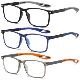 FSRTEP Reading Glasses for Men TR90 Sporty Design Blue Light Blocking Reader Flexible Comfortable Lightweight +2.75