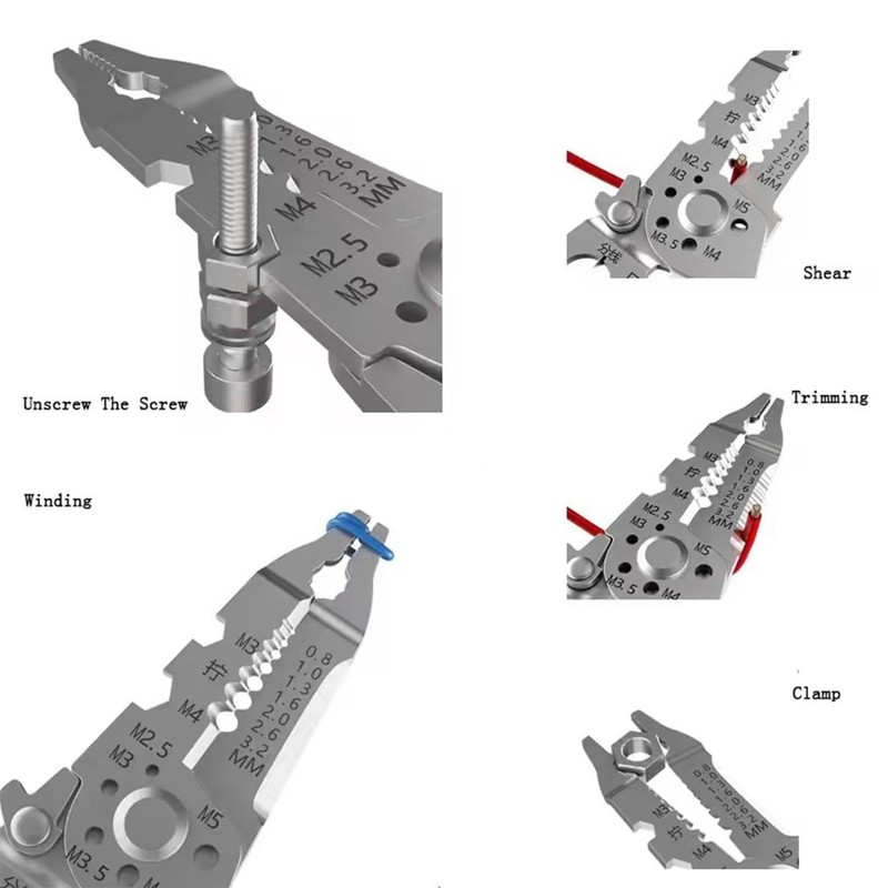 FGXY Wire Strippers, Multifunctional Wire Stripper Crimper Cable Cutter Pliers,