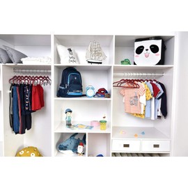 Quality Children's Plastic Non Velvet Non-Flocked Thin Compact Hangers Swivel Hook for Shirts Blouse Coats (Raspberry, 240)