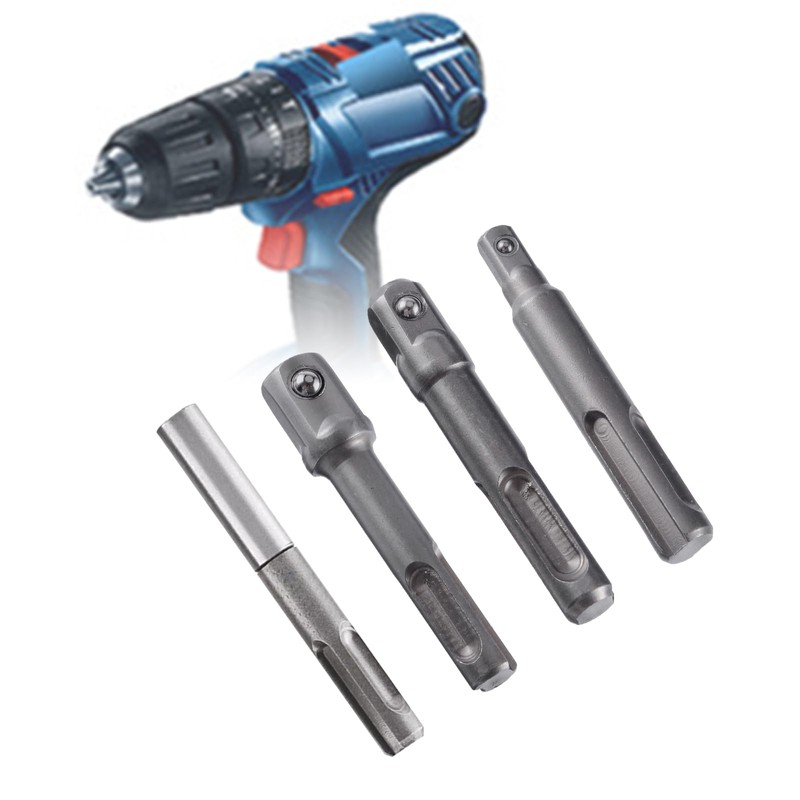 4Pcs SDS Plus Socket Adapter Set, 1/4" Hex Socket Adaptor