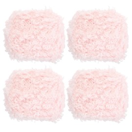 PATIKIL 33yds Fluffy Yarn, 4 Skeins Fuzzy Yarn Faux Fur Yarn Crochet Soft Polyester Plush Fur Eyelash for Crocheting Knit Blanket Rug Sweater Scarf Hat Bear Craft, Pink