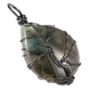 SUNYIK Natural Labradorite Stone Pendant Necklace for Men Women, Irregular