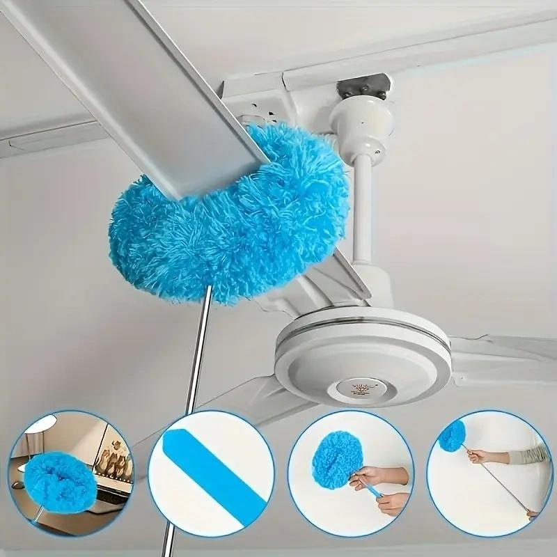 Extendable Microfiber Ceiling Fan Duster - Long Handle, Dust-Locking, Reusable