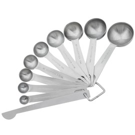 Nstezrne Measuring Spoons Set, 18/8 Stainless Steel Measuring Spoon for Kitchen and Baking Measure Spoon Set of 9 with Leveler