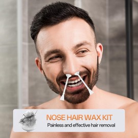 AUZEAL Nose Wax Kit, Nose & Ear Hair Removal Kit for Men and Women with 100g Wax, 30 Applicators, Up to 20 Uses, Safe, Quick and Painless