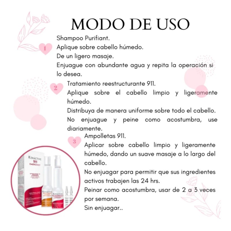 Kit Nutrapel Sistema Integral Keractive 911 Cabello Dañado