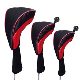 3pcs/Set Driver # 1 3 5 Fairway Wood Cover Golf Club Headcover (Red (3-piece set))