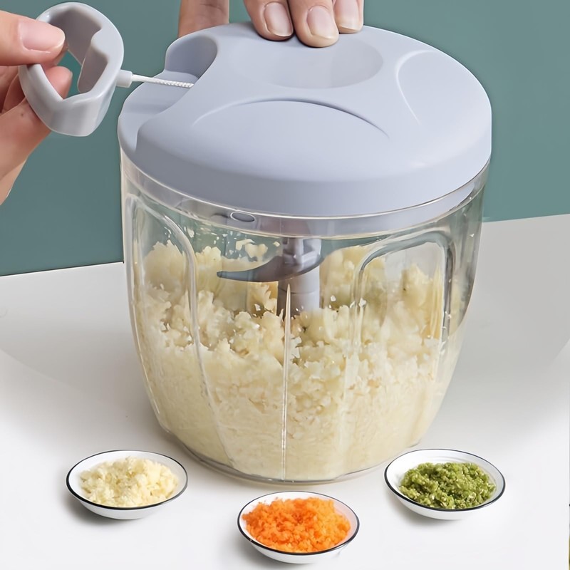 Taoluwin Manual Chopper, Garlic Chopper with Stainless Steel Blades, Garlic