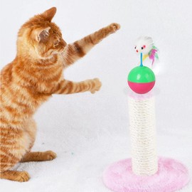 PacabaPacaba Cat Toy, Roly-Poly Mouse Self-Hey Funny Cat SticK Kitten Kitty Anti-Boring Artifact Feather Mouse Toy Interactive for Indoor