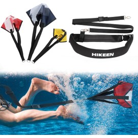 Boosteady Swimming Parachute Resistance Set Training Equipment with 3 Parachute & Adjustable Length Swim Belts for Adults