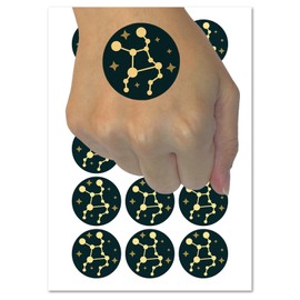 Virgo Zodiac Star Constellations Temporary Tattoo Water Resistant Fake Body Art Set Collection - 54 1" Tattoos (1 Sheet)