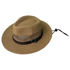 Straw Panama Hat Fedora Trilby Hat for Men Women Summer Beach Sun Hat Straw Cowboy Hat Straw Bucket Hat Wide Brim Safari Hat Breathable Sun Protection Hat for Fishing Hiking Camping Gardening Khaki