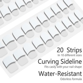 LabTabBa Semi Cured Gel Nail Strips, 20pcs Glaze Nail Wraps, Salon Quality Gel Polish Strips, Easy on Nail Stickers, Long Lasting SCG, UV Light Required