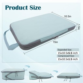 Compression Packing Cubes for Travel Accessories, 2 Set Compression Bags Travel Cubes for Packing Suitcase Luggage Organizer Bags Set, Blue