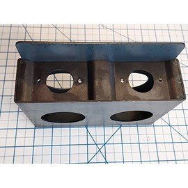 WELDANDFABSHOP Gate Lockbox Double Hole Weldable Steel 2" Unpainted