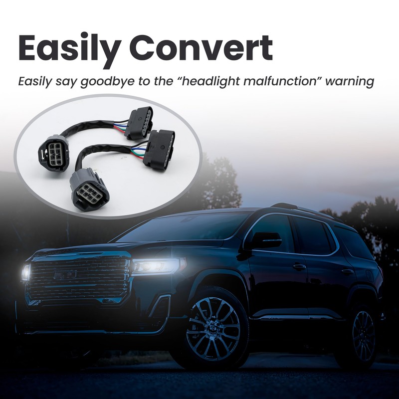 ASTROSYNC HID to Halogen Headlight Wiring Adapter Fit for GMC
