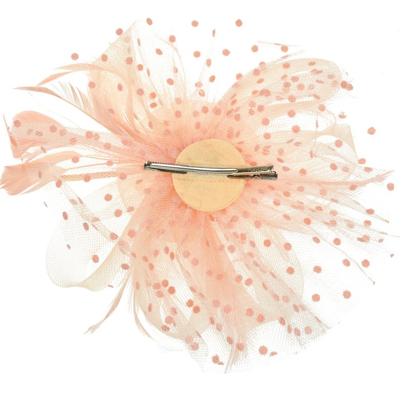 DRESHOW Headbands Mesh Feathers and Fork Clip Cocktail Party Tee