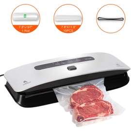 LONABR Vacuum Sealer Machine, Vacuum Sealer Bags for Food Preservation, Food Automatic Vacuum Air Sealing System w/Dry & Moist Mode Starter Kit