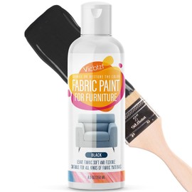VICBTZT Fabric Paint for Furniture Upholstery, Restores or Changes the Color of Soft Furnishings, Car Interiors, Couches, Clothing & Footwear, Permanent & Colorfast Upholstery Fabric Paint with UV Resistance (8.5 oz / 250ml, Black)