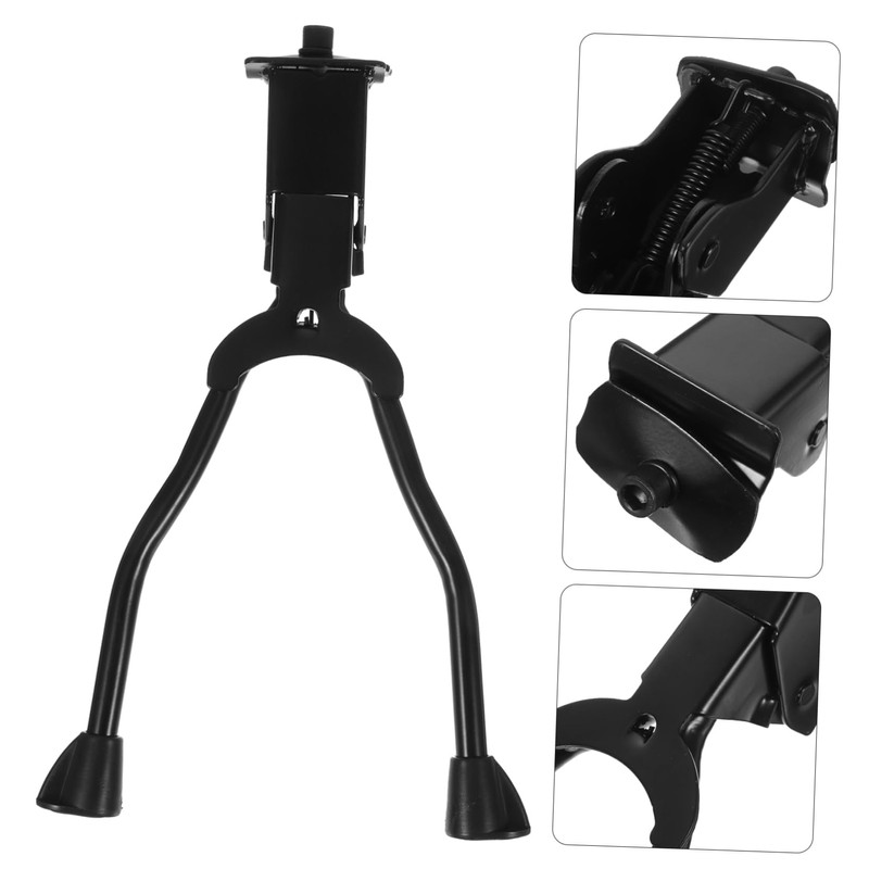 GRIRIW 1pc Double Leg Kickstand for Mountain Bikes Black Parking