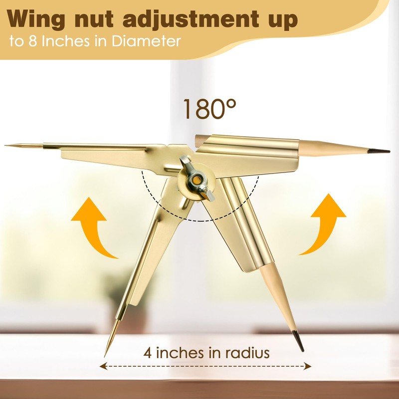 Dreyoo 2 Pack Pencil Compass and Scriber, 8 Inch Compass