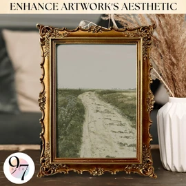 97 Decor 5x7 Antique Picture Frame - Gold Vintage Picture Frames 5x7, Ornate Frames 5 X 7 With Glass Front For Tabletop Photo Display And Wall Hanging, Victorian Poster Frame 5 By 7