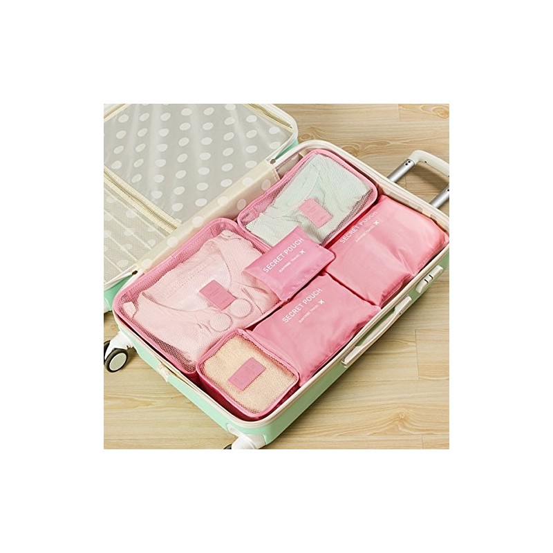 Go2buy 6pcs Travel Luggage Organizer Set Backpack Storage Pouches Suitcase