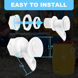 10Pcs Push Button Water Spigot Cooler Spigot Replacement,Compatible with Igloo 2, 3, 5 and 10 Gallon Beverage Coolers,Igloo Cooler Replacement Parts,Durable Spigot for 5 Gallon Bucket,BPA Free (White)