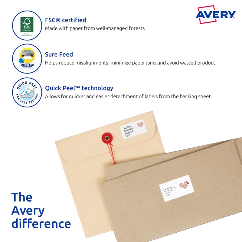 Avery Quick Peel™ A4 Labels for Laser & Inkjet Printers