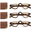 Hubeye 3 Pairs Plastic Retro Half Moon Frame Reading Glasses