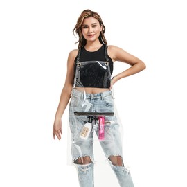MIKI WELL Hair Stylist Apron with pocket - Waterproof Transparent Salon Apron,One-Size-Fits-Most, Adjustable Chains (transparent)