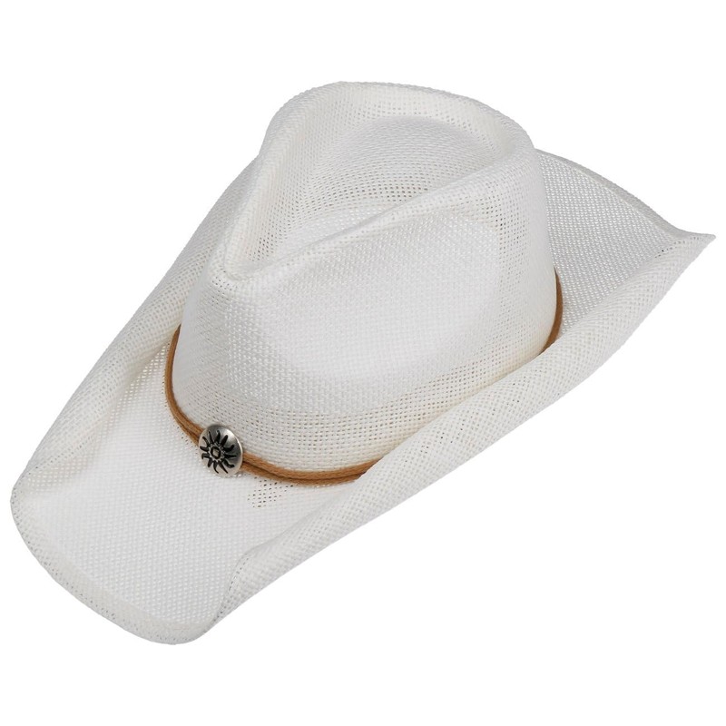 Lipodo Vescadosa Western Straw Hat Summer Men Women, White, M