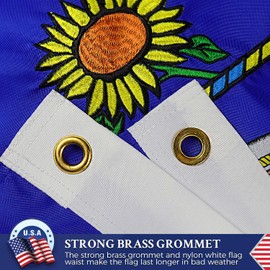 Double Sided Kansas State Flag 3x5 Outdoor The Longest Lasting KS Flags Heavy Duty 210D Nylon, Sewn Stripes, Embroidered, Stronger Brass Grommets,4 Stitched Hemming, Perfect for Outside