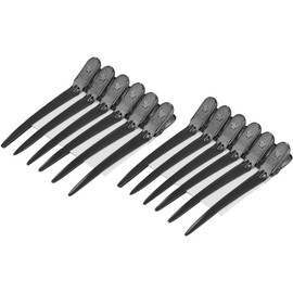 Pinzas para el Cabello, 12pcs / Box Hair Styling Clips Hairdressing Salon Seccionar Horquillas para Styling, 6 Colores Clips Para El Pelo Profesional Acero Material Seccionamiento Pinza de Cabello(negro)