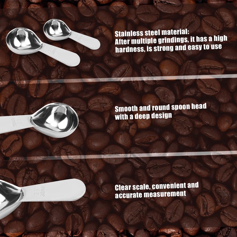 2pcs Tablespoon Coffee Scoop, 15ml 30ml Tbsp Coffee Bean Measuring