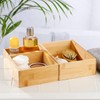 Set of 3 Bamboo Storage Boxes 23 x 15 cm