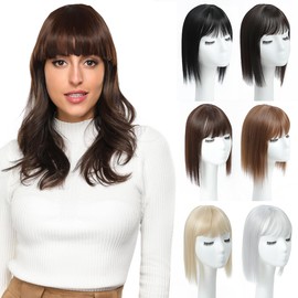 Yamel Hair Toppers for Women 3 Clips in Hair Topper with Bangs Honey Blonde 12 Inch Synthetic Wiglets Natural Hairpieces for Thinning Hair
