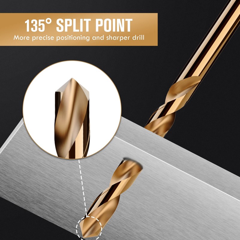 MACXCOIP M35 Cobalt Drill Bit Set 29pcs, High Speed Steel
