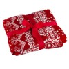 Deco4Me Cuddly Knitted Blanket Sofa Blanket Christmas Red / White