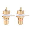 Socket, 2 Pcs Gold Plated Copper Panel Mount Female Jack
