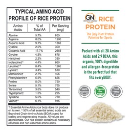 Growing Naturals Organic Rice Protein Powder - 15g Plant Protein, 2.8G BCAA - Low-Carb, Low-Sugar, Non-GMO - Vanilla Blast, 16.4 Ounce (Pack of 1)