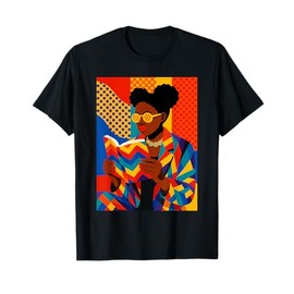 African American Afro Black Woman Reading Book Art Bookworm T-Shirt