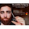 Beard scissors from Solingen with curved cutting surface, hair scissors,