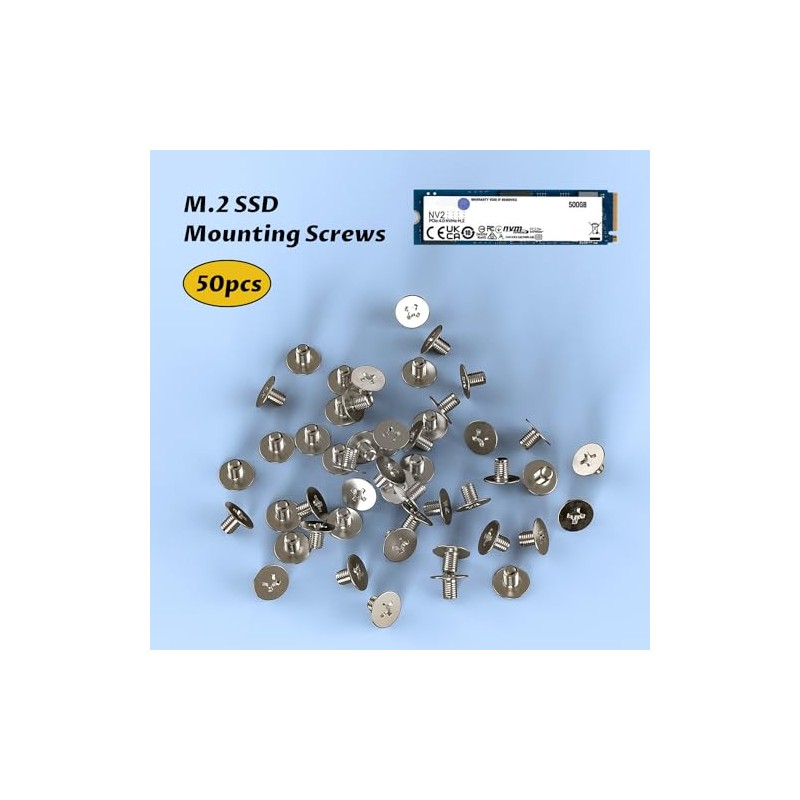 Kit de tornillos de montaje SSD M.2, 50 piezas de